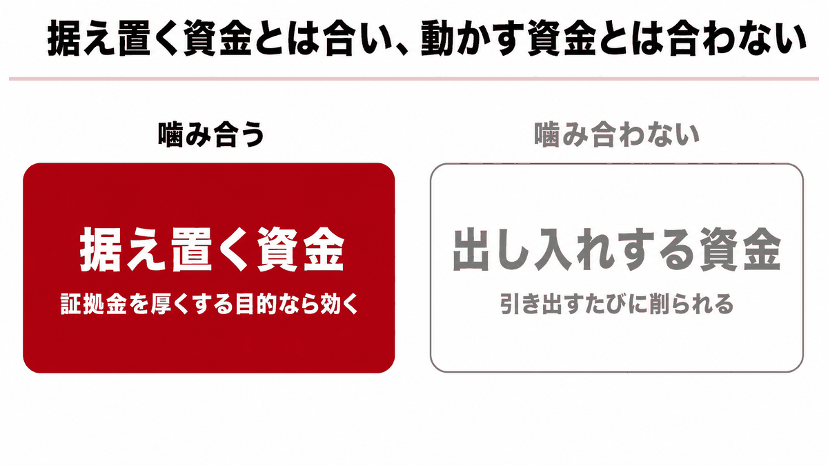 20%の上乗せと、還元の目減り・倍率半減・スワップ発生を天秤にかけて示した図